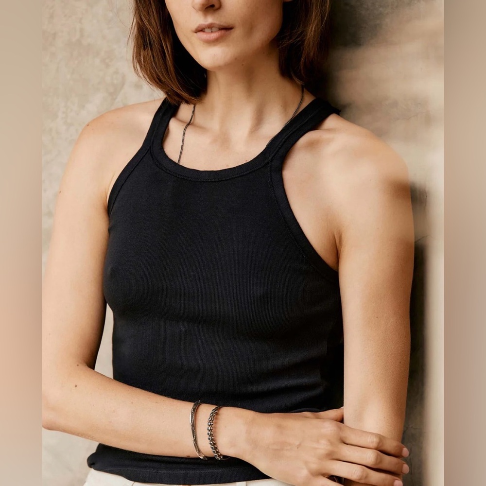 Imogene & Willie Faded Black Ribbed Racerback Tank Sz Small NWT CURRENT